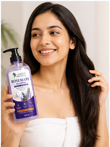 Glowiety Rosemary Shampoo in use
